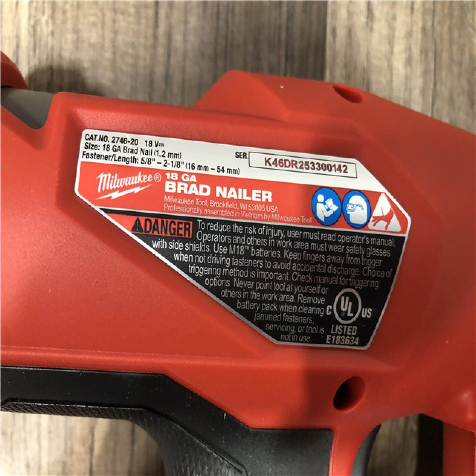 AS-IS Milwaukee FUEL 18-Volt Lithium-Ion Brushless Cordless Gen II 18-Gauge Brad Nailer (Tool-Only)