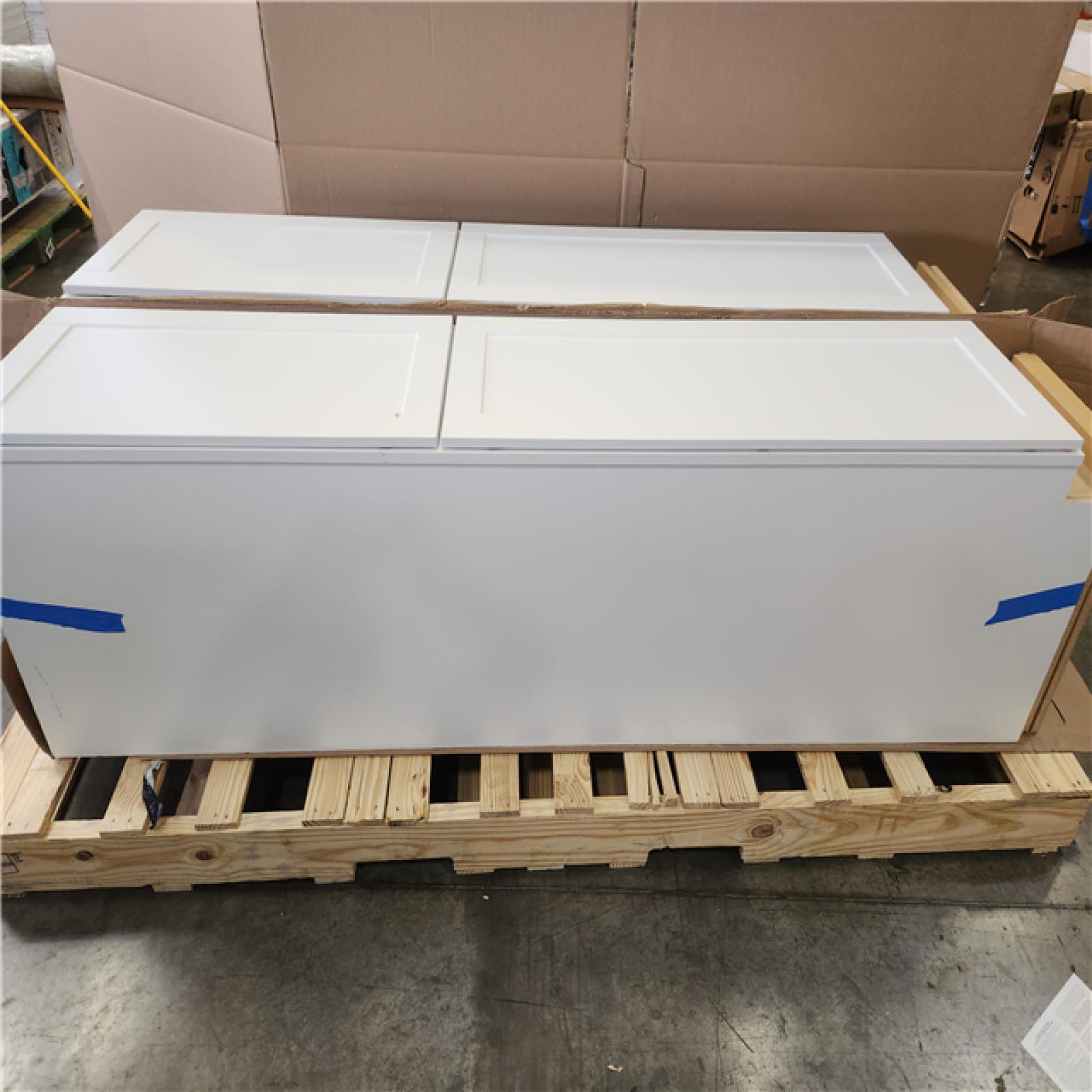 Phoenix Hampton Bay Shaker 18 in. W x 24 in. D x 90 in. H Assembled Pantry Kitchen Cabinet in Satin White (2-Pack)