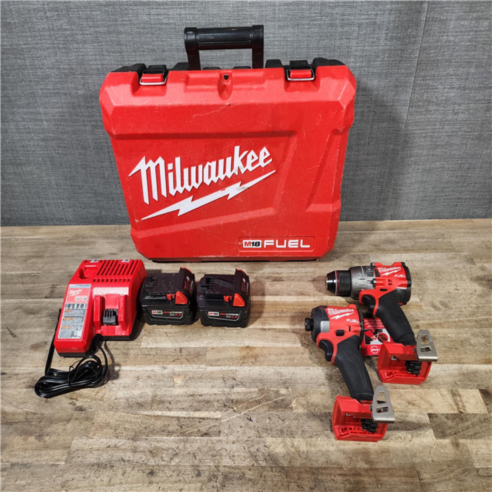HOUSTON LOCATION - AS-IS MILWAUKEE FUEL 18V Lithium-Ion Brushless Cordless Hammer Drill and Impact Driver Combo Kit