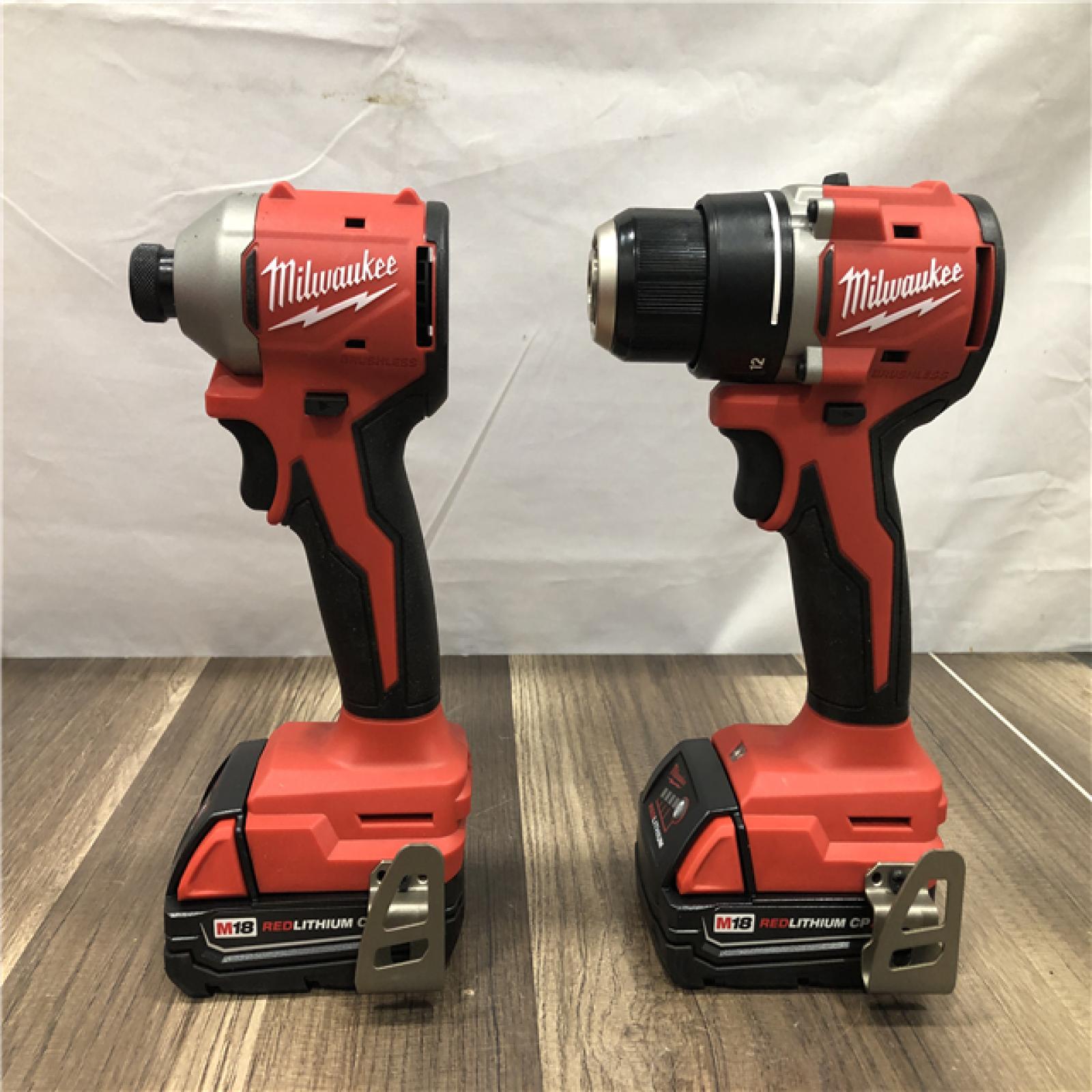 AS-IS Milwaukee 18V Lithium-Ion Brushless Cordless Compact Drill/Impact Combo Kit