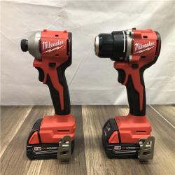 AS-IS Milwaukee 18V Lithium-Ion Brushless Cordless Compact Drill/Impact Combo Kit