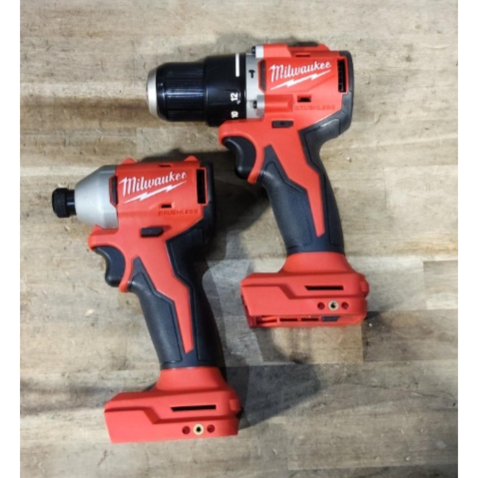 HOUSTON LOCATION - AS-IS Milwaukee M18 18V Lithium-Ion Brushless Cordless Compact Drill/Impact Combo Kit (2-Tool) W/(2) 2.0 Ah Batteries, Charger & Bag