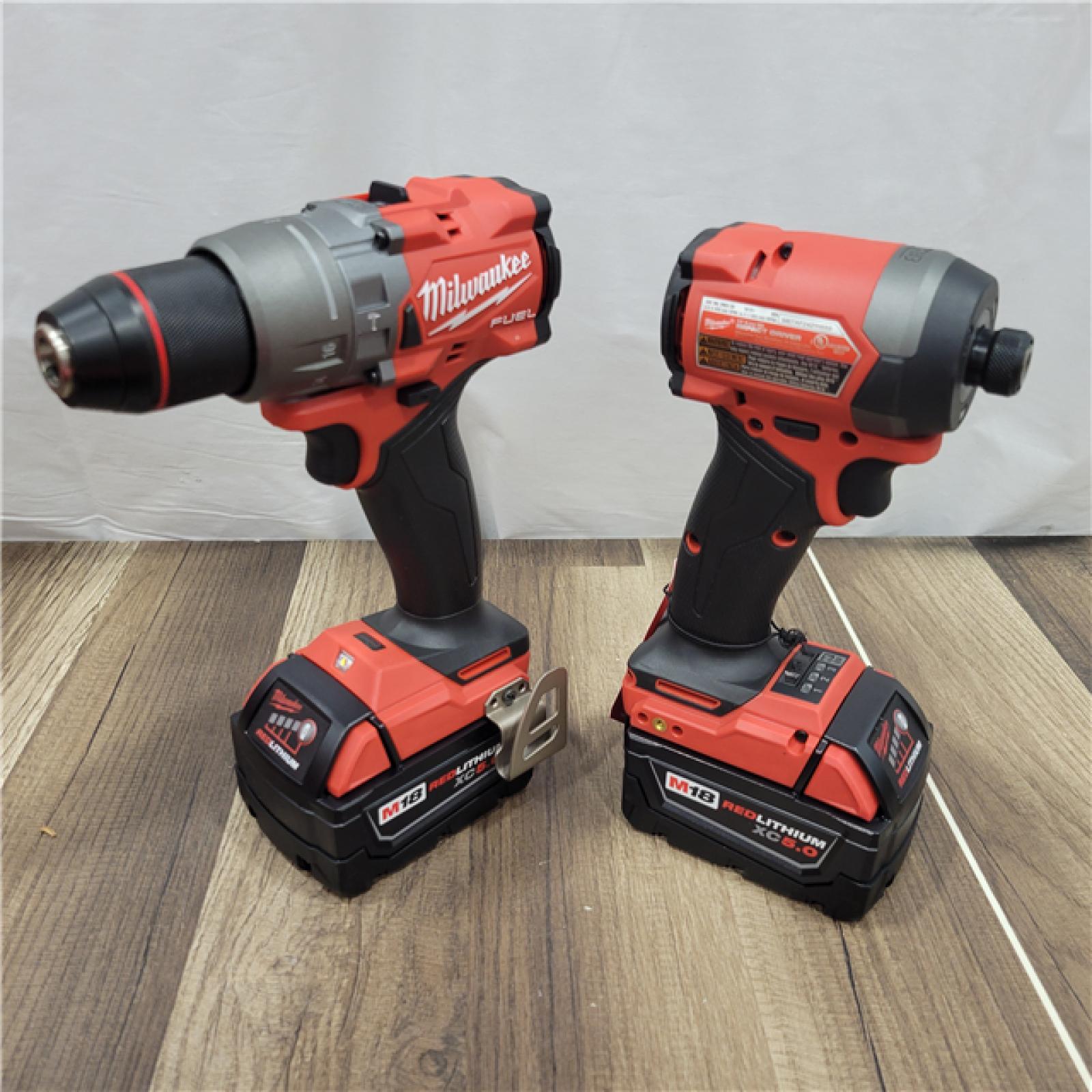 AS-IS Milwaukee M18 FUEL 18V Lithium-Ion Brushless Cordless Hammer Drill and Impact Driver Combo Kit (2-Tool) with 2 Batteries