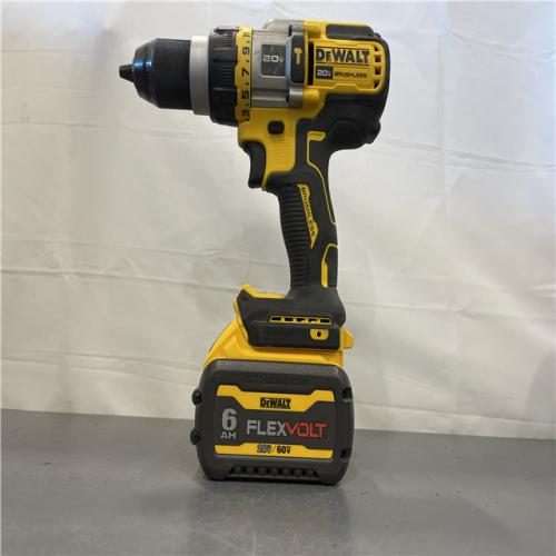 AS-IS -  DEWALT 20V MAX Brushless Cordless 1/2 in. Hammer Drill/Driver with FLEXVOLT 20V/60V MAX 6.0Ah Battery