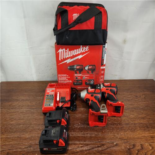 AS-IS Milwaukee M18 Brushed Cordless Drill Driver/Impact Driver (2-Tool) Combo Kit