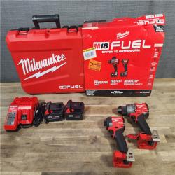 HOUSTON LOCATION - AS-IS (APPEARS LIKE NEW) MILWAUKEE M18 FUEL 18V Lithium-Ion Brushless Cordless Hammer Drill and Impact Driver Combo Kit (2-Tool) with 2 Batteries