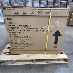 DALLAS LOCATION- AS-IS HUSKY 46IN. 9 DRAWER MOBILE BENCH WITH TABLE