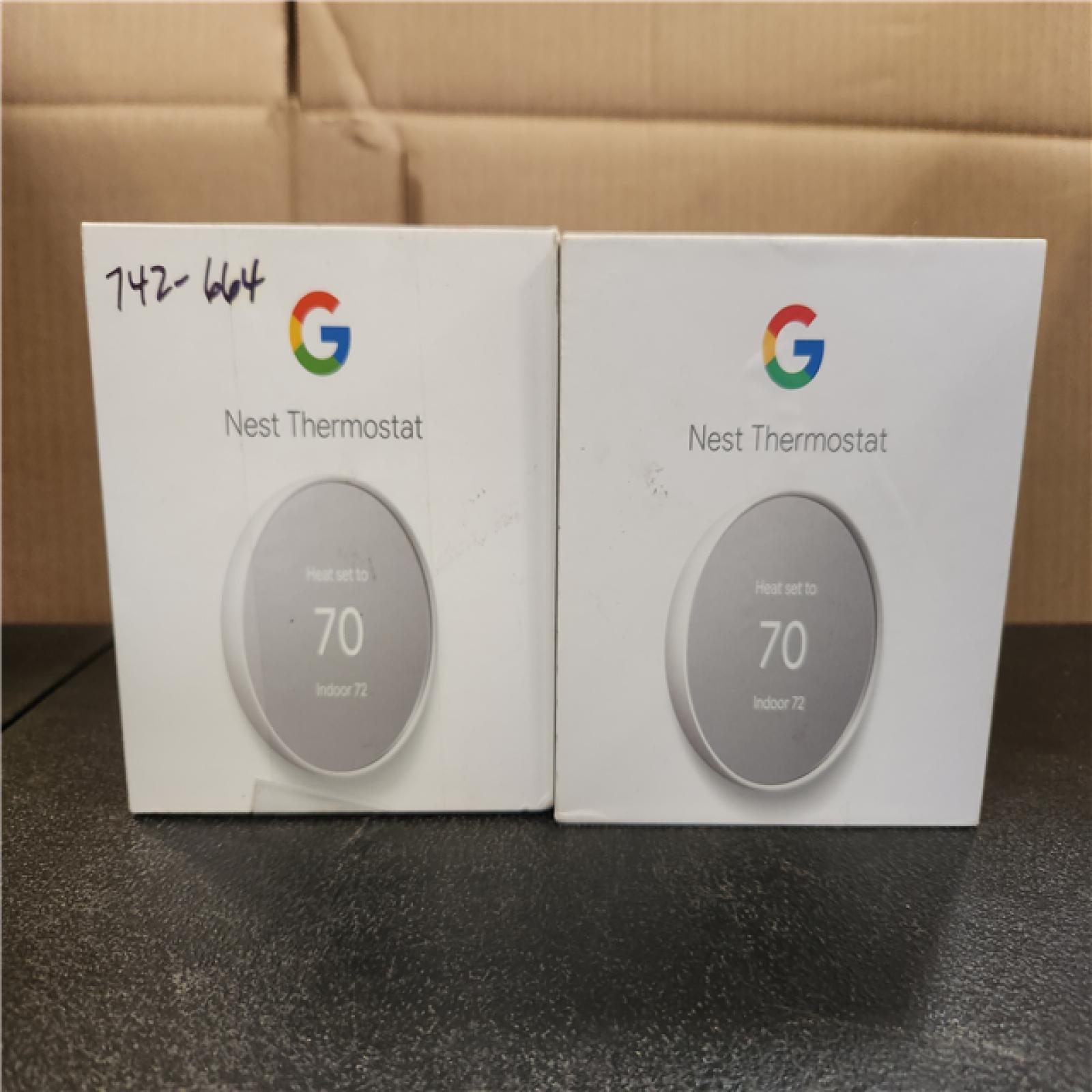 Phoenix AS-IS Google Nest Thermostat - Smart Programmable Wi-Fi Thermostat - (2-Pack)