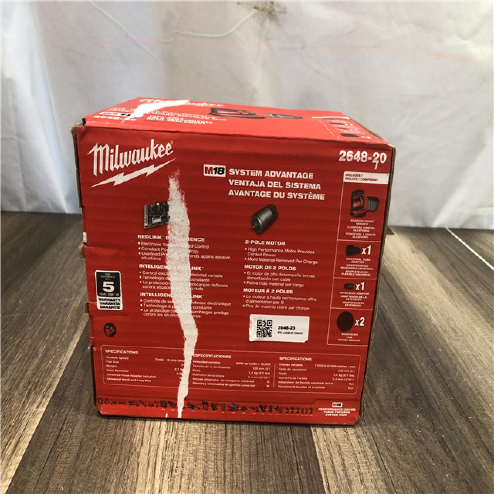 NEW- Milwaukee 18V Lithium-Ion Cordless 5 in. Random Orbit Sander (Tool-Only)