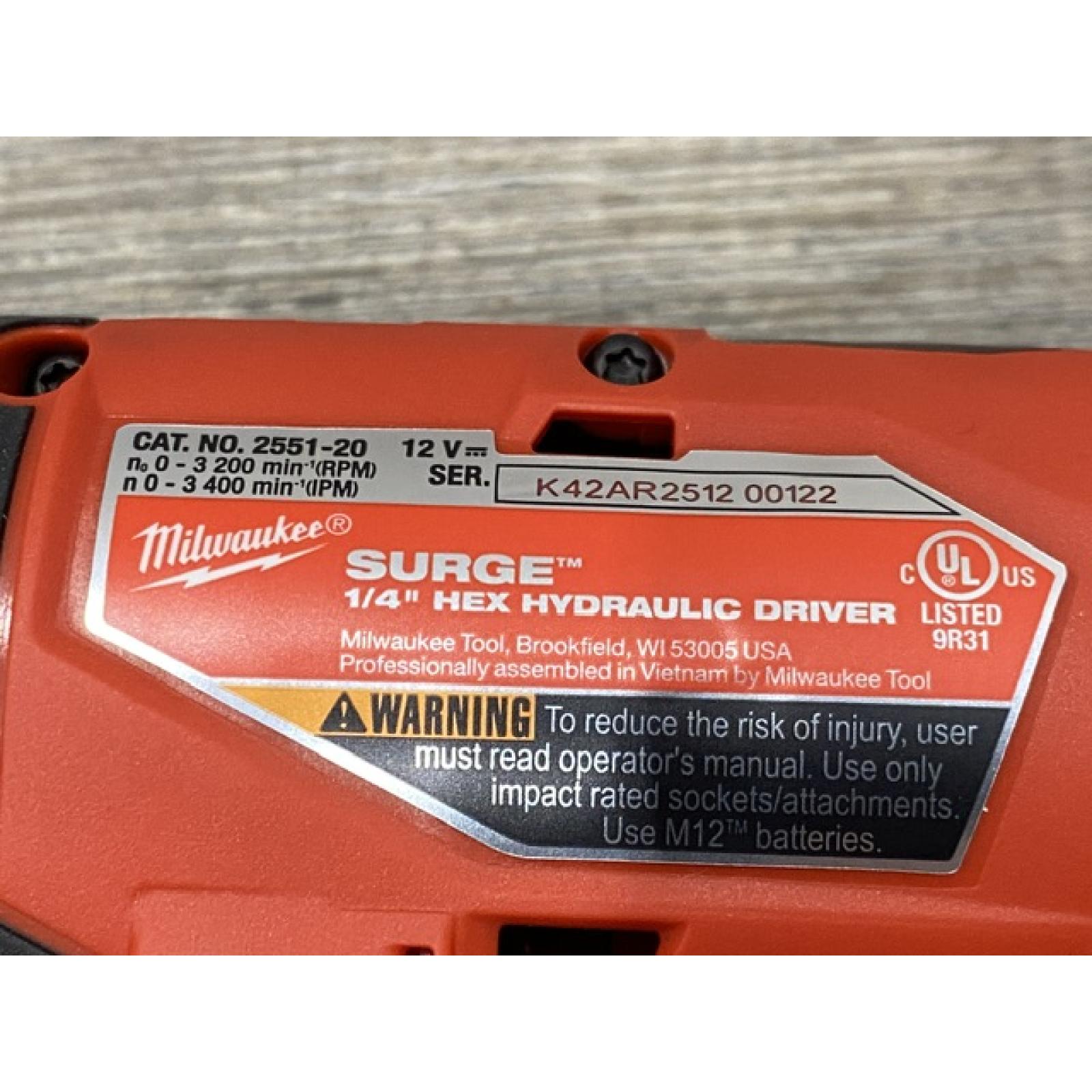 AS-IS Milwaukee FUEL SURGE 12V Lithium-Ion Brushless Cordless 1/4 in. Hex Impact Driver Compact Kit