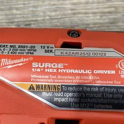 AS-IS Milwaukee FUEL SURGE 12V Lithium-Ion Brushless Cordless 1/4 in. Hex Impact Driver Compact Kit