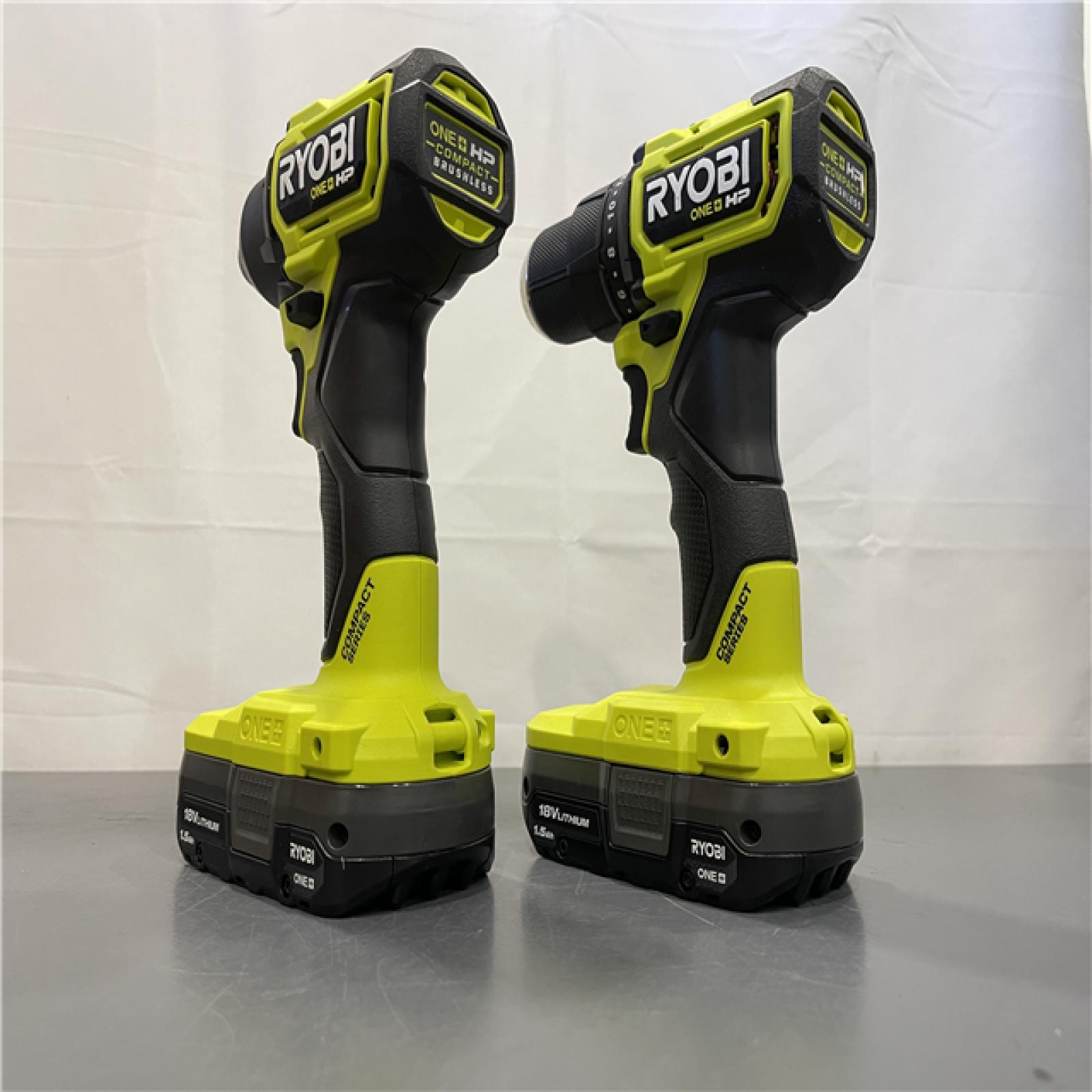 AS-IS - ONE+ HP 18V Brushless Cordless Compact 1/2 in. Drill and Impact Driver Kit