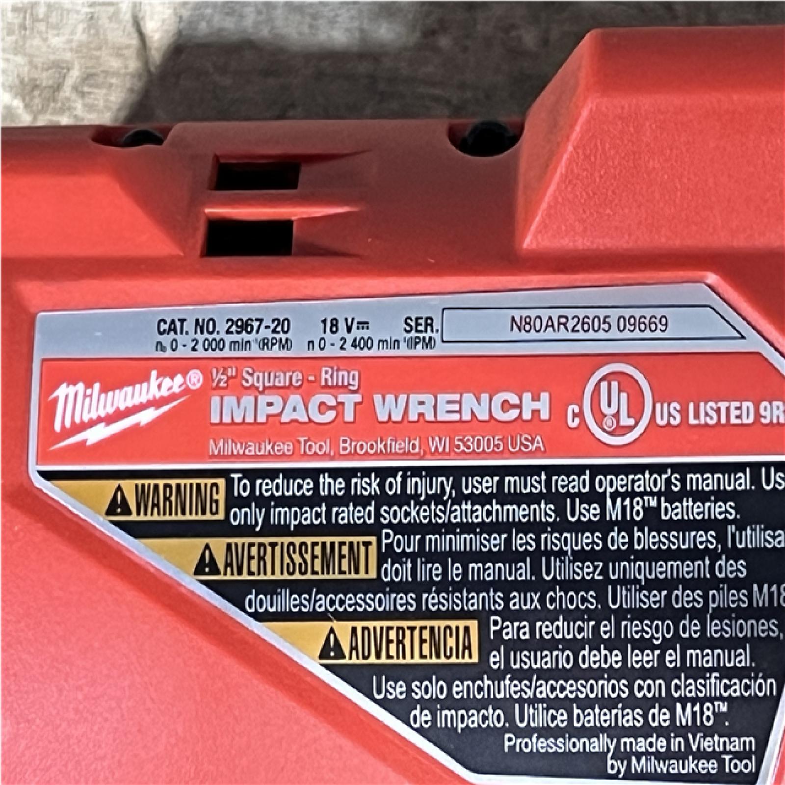 Houston Location AS-IS Milwaukee FUEL 18V Lithium-Ion Brushless Cordless 1/2 in. Impact Wrench with Friction Ring (Tool-Only)