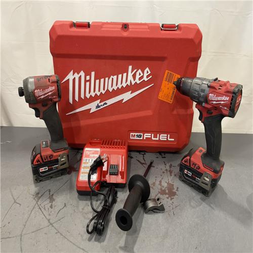 AS-IS - MILWAUKEE FUEL 18V Lithium-Ion Brushless Cordless Hammer Drill and Impact Driver Combo Kit