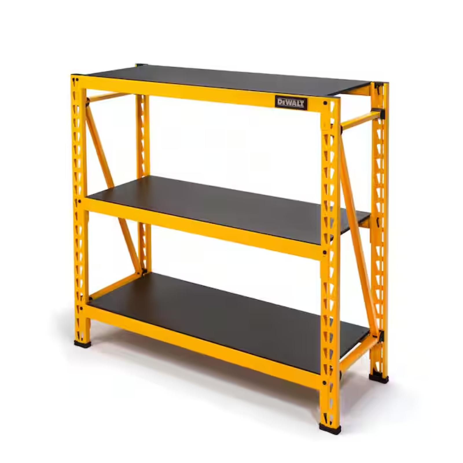 DALLAS LOCATION -  DEWALT Yellow 3-Tier Steel Garage Storage Shelving Unit (50 in. W x 48 in. H x 18 in. D) 9 CASES