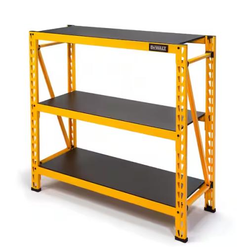 DALLAS LOCATION -  DEWALT Yellow 3-Tier Steel Garage Storage Shelving Unit (50 in. W x 48 in. H x 18 in. D) 9 CASES