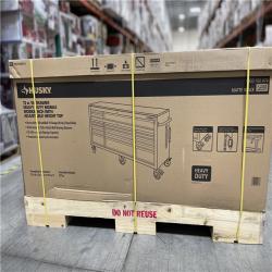 DALLAS LOCATION - Husky 72 in. W x 24 in. D Heavy Duty 18-Drawer Mobile Workbench Cabinet with Adjustable-Height Hardwood Top in Matte Black