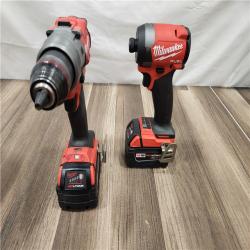AS-IS MILWAUKEE FUEL 18V Lithium-Ion Brushless Cordless Hammer Drill and Impact Driver Combo Kit (2-Tool) with 2 Batteries