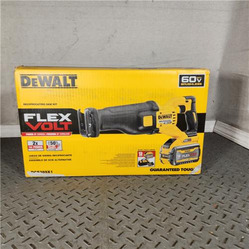 Houston Location - AS-IS DEWALT DCS389X1 60V MAX FLEXVOLT Lithium-Ion Brushless Cordless Reciprocating Saw Kit 9.0 Ah - Appears IN GOOD Condition