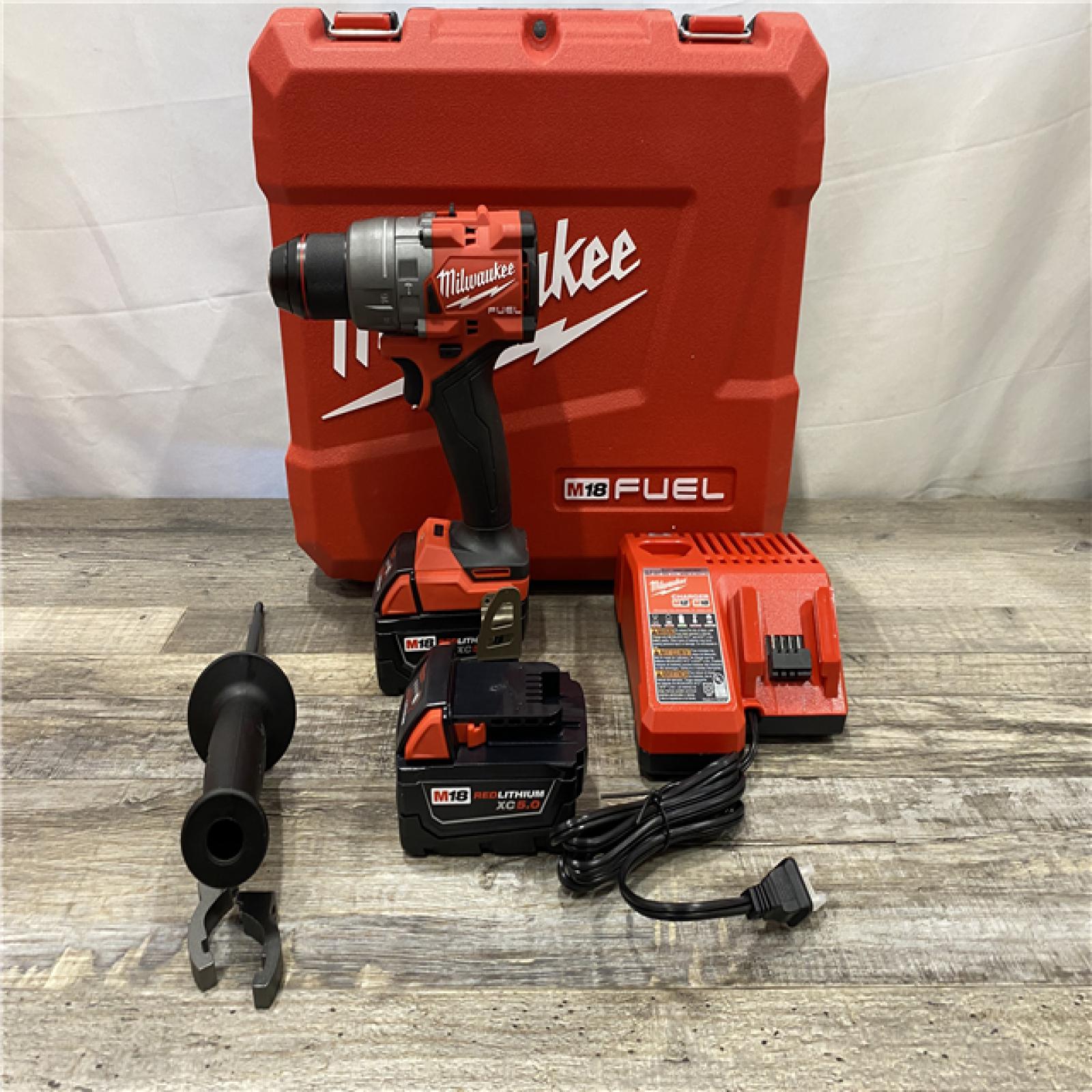 AS-IS Milwaukee FUEL 18V Lithium-Ion Brushless Cordless 1/2 in. Hammer Drill Driver Kit