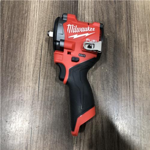 AS-IS Milwaukee FUEL 12V Lithium-Ion Brushless Cordless Stubby 3/8 in. Impact Wrench (Tool-Only)