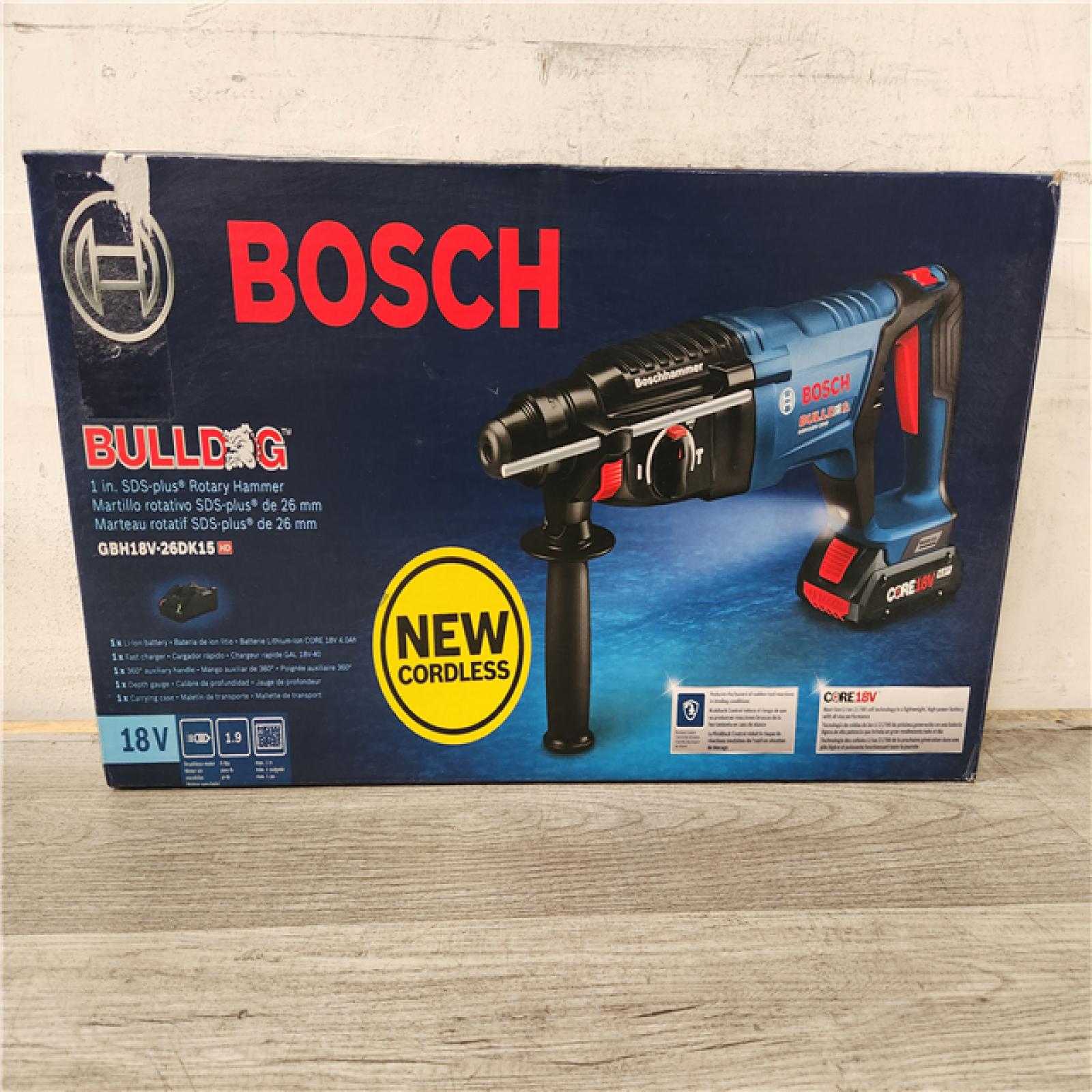 Phoenix Location NEW Bosch Bull Dog 1in SDS-Plus Rotary Hammer With Battery and Charger