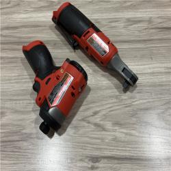 AS-IS Milwaukee FUEL 12V Lithium-Ion Cordless 3/8 in. Ratchet and 1/4 in. Impact Driver Kit