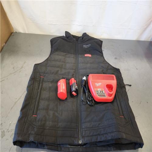 AS-IS- Milwaukee Men's Large M12 12-Volt Lithium-Ion Cordless Axis Black Heated Vest Kit