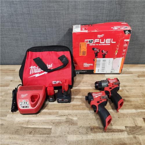HOUSTON LOCATION - AS-IS (APPEARS LIKE NEW) Milwaukee FUEL 12-Volt Lithium-Ion Brushless Cordless Hammer Drill and Impact Driver Combo Kit