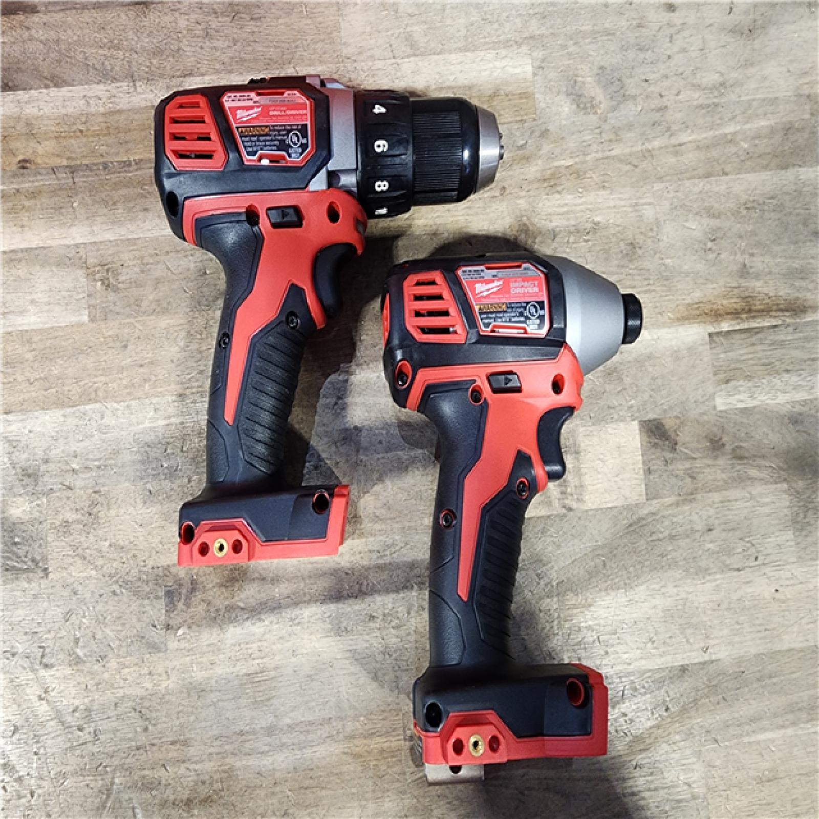 HOUSTON LOCATION - AS-IS Milwaukee 18V Cordless Brushed 2-Tool Drill/Driver and Impact Driver Kit