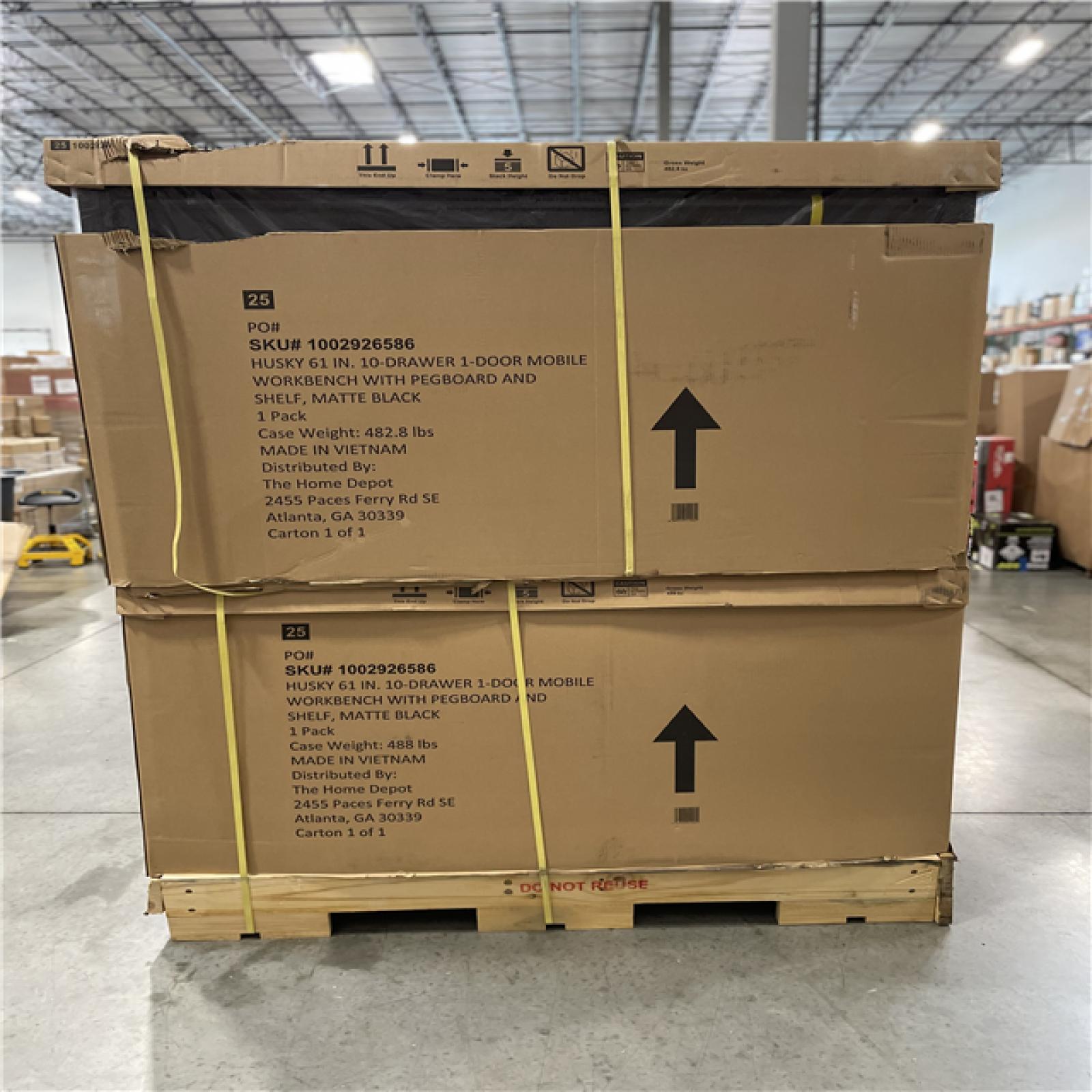 DALLAS LOCATION- AS-IS HUSKY 61IN MOBILE WORKBENCH MATTE BLACK -(2 UNITS)