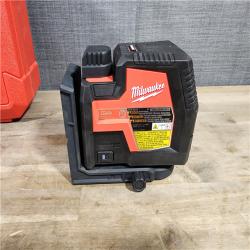 HOUSTON LOCATION - AS-IS MILWAUKEE 100 Ft. REDLITHIUM Lithium-Ion USB Green Rechargeable Cross Line Laser Level