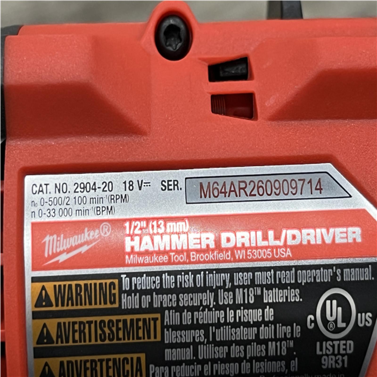AS-IS Milwaukee FUEL 18V Lithium-Ion Brushless Cordless 1/2 in. Hammer Drill/Driver (Tool-Only)