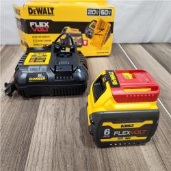AS-IS  DEWALT FLEXVOLT 20V/60V MAX Lithium-Ion 6.0Ah Battery Pack with 6 Amp Output Charger