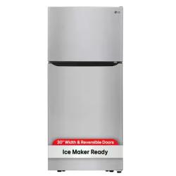 DALLAS LOCATION- LG 30 in. W 20 cu. ft. Top Freezer Refrigerator w/ Multi-Air Flow and Reversible Door in Stainless Steel ENERGY STAR