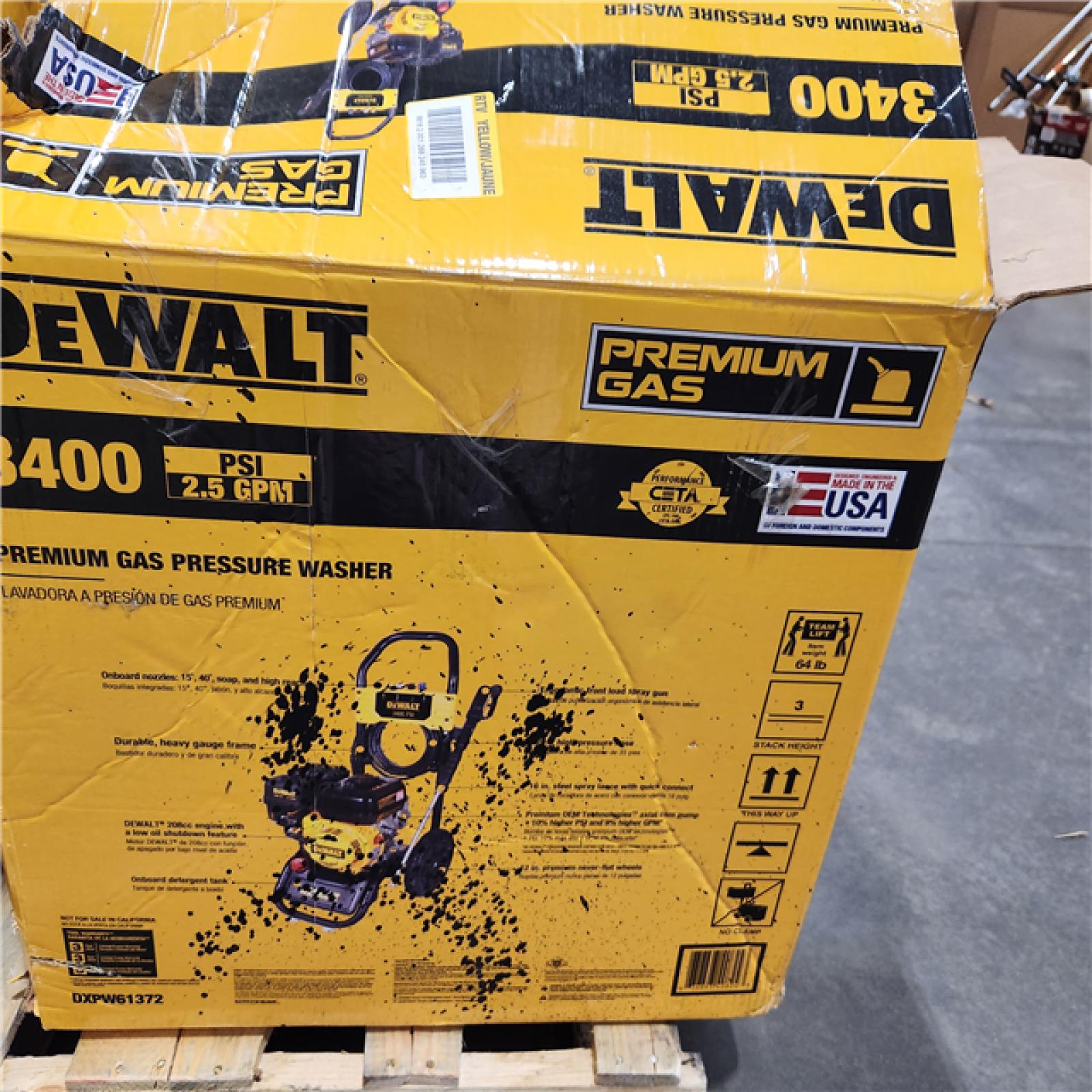 Dallas Location - As-Is DeWALT DXPW61372 3400 PSI Gas Pressure