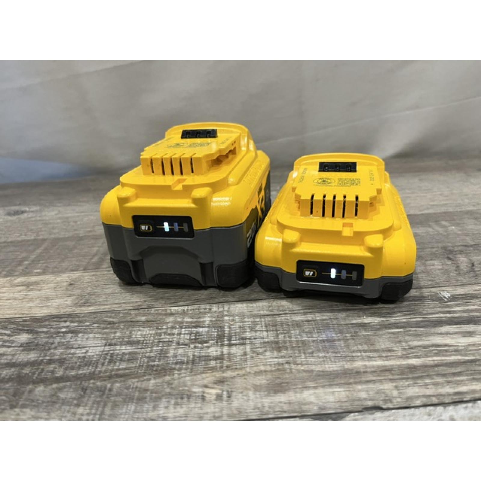 AS-IS DEWALT 20V XR Lithium-Ion Starter Pack with 8.0 Ah and 4.0 Ah Battery Packs and Charger