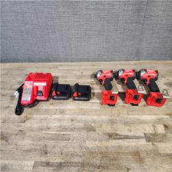 HOUSTON LOCATION - AS-IS MILWAUKEE 3 TOOL COMBO KIT W/ (2) BATTERY & CHARGER