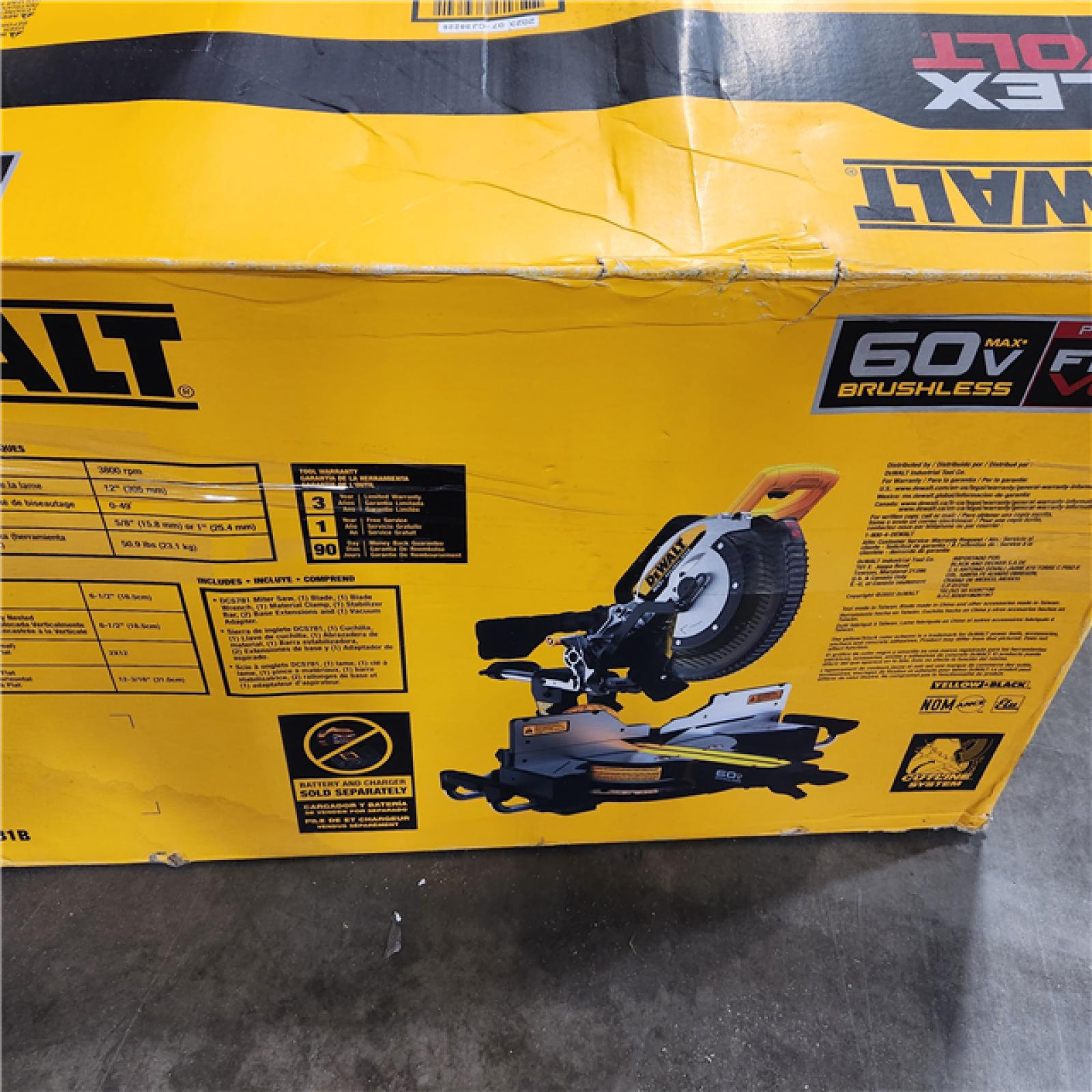 As-Is- Dewalt 60V Lithium-Ion 12 in. Cordless Sliding Miter Saw (Tool Only)