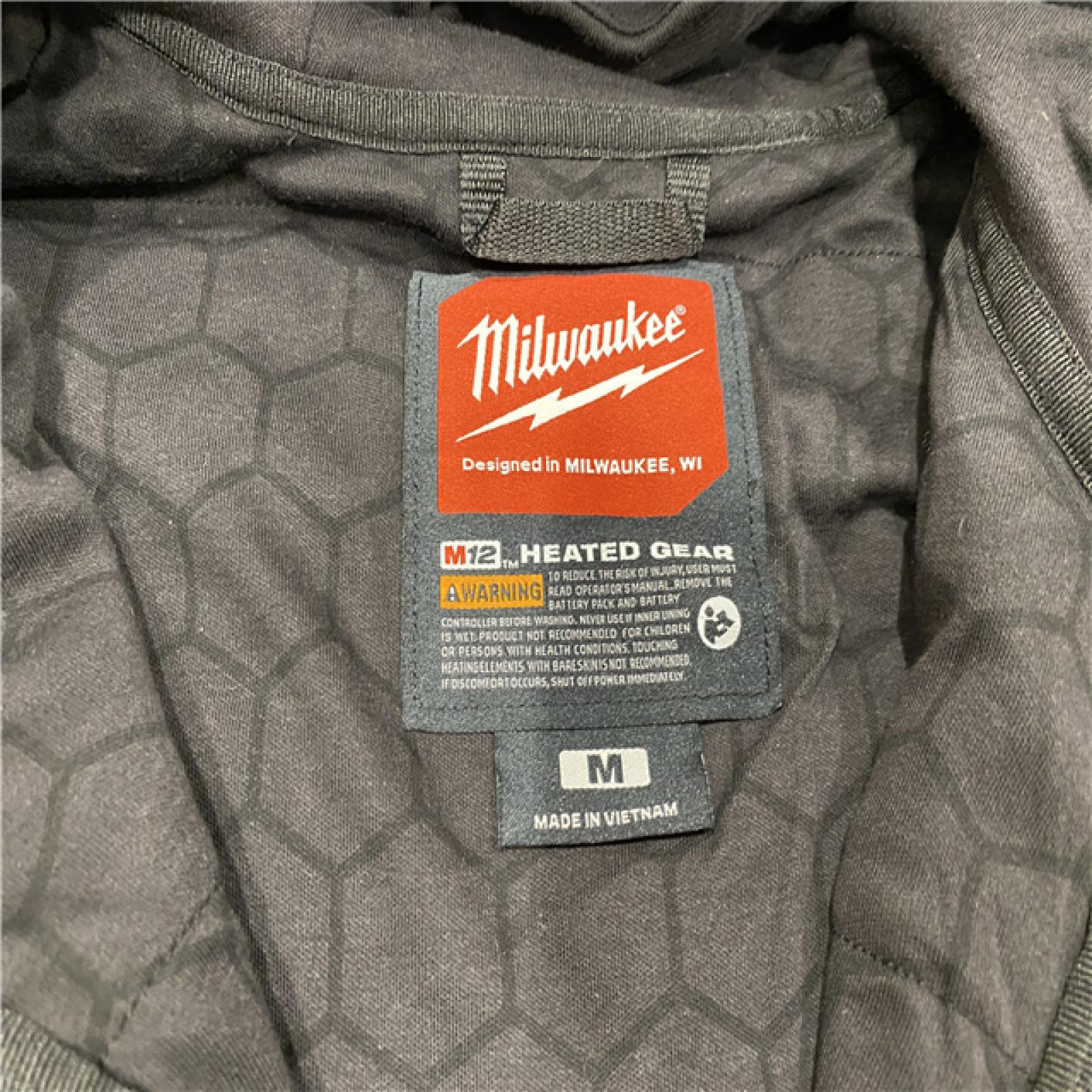 AS-IS  Milwaukee Men's Medium  12-Volt Lithium-Ion Cordless Black Heated Jacket Hoodie Kit