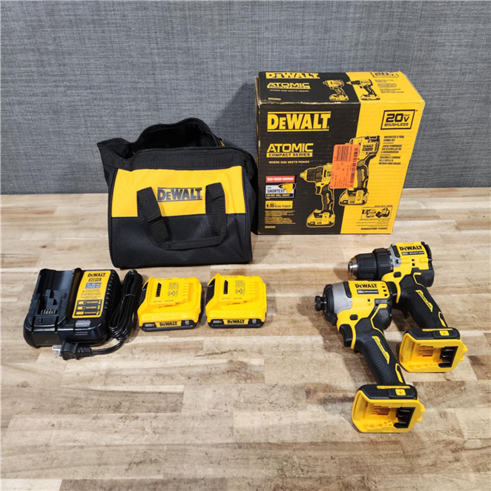 HOUSTON LOCATION - AS-IS DEWALT ATOMIC 20-Volt MAX Lithium-Ion Cordless Combo (2-Tool) Kit
