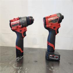 AS-IS- Milwaukee M12 FUEL Cordless 2-Tool Combo Kit: 1/2Hammer Drill  1/4Hex Impact Driver