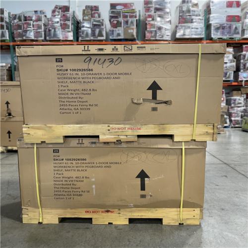 DALLAS LOCATION- AS-IS HUSKY 61IN MOBILE WORKBENCH MATTE BLACK -(2 UNITS)