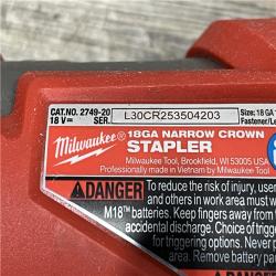 AS-IS Milwaukee FUEL 18-Volt Lithium-Ion Brushless Cordless 18-Gauge 1/4 in. Narrow Crown Stapler (Tool-Only)
