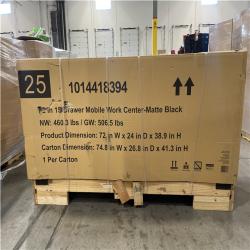 DALLAS LOCATION- AS-IS HUSKY 72 IN. 15- DRAWER MOBILE WORK CENTER- MATTE BLACK