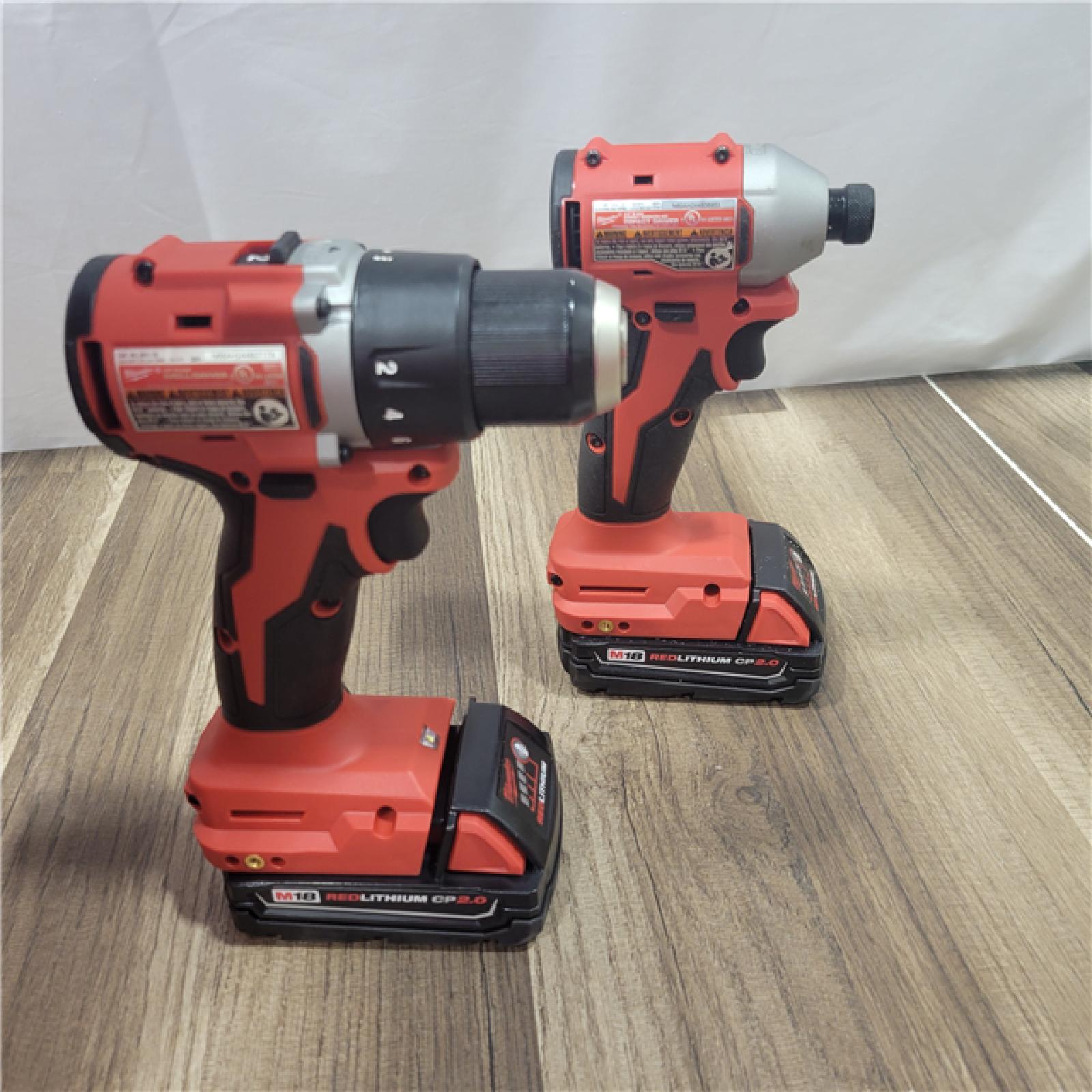 AS-IS Milwaukee M18 18V Lithium-Ion Brushless Cordless Compact Drill/Impact Combo Kit (2-Tool) W/(2) 2.0 Ah Batteries, Charger & Bag