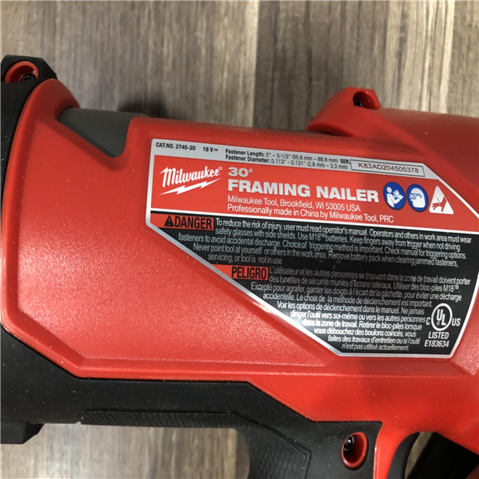 AS-IS Milwaukee FUEL 3-1/2 in. 18-Volt 30-Degree Lithium-Ion Brushless Cordless Framing Nailer (Tool-Only)