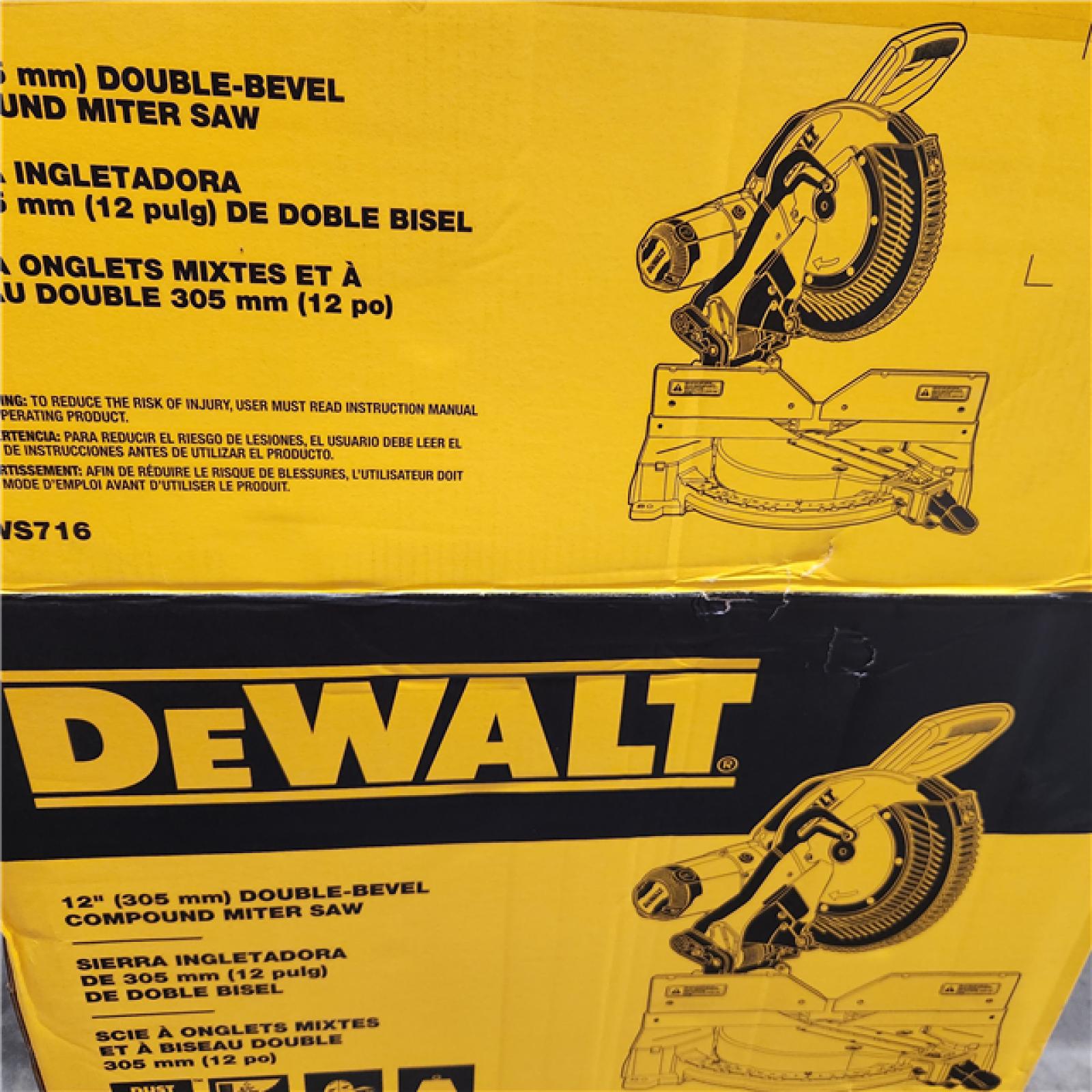 As-Is- DeWalt 15 Amp Corded 12 in. Compound Double Bevel Miter Saw