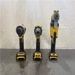 AS-IS- DeWalt 20V MAX Lithium-Ion Cordless 3-Tool Combo Kit with (2) FLEXVOLT 6.0 Ah Batteries and Charger