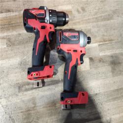 HOUSTON LOCATION - AS-IS Milwaukee 2892-22CT 18V M18 Lithium-Ion Compact Brushless Cordless 2-Tool Combo Kit with 1/2 Drill/Driver and 1/4 Hex Impact Driver 2.0 Ah